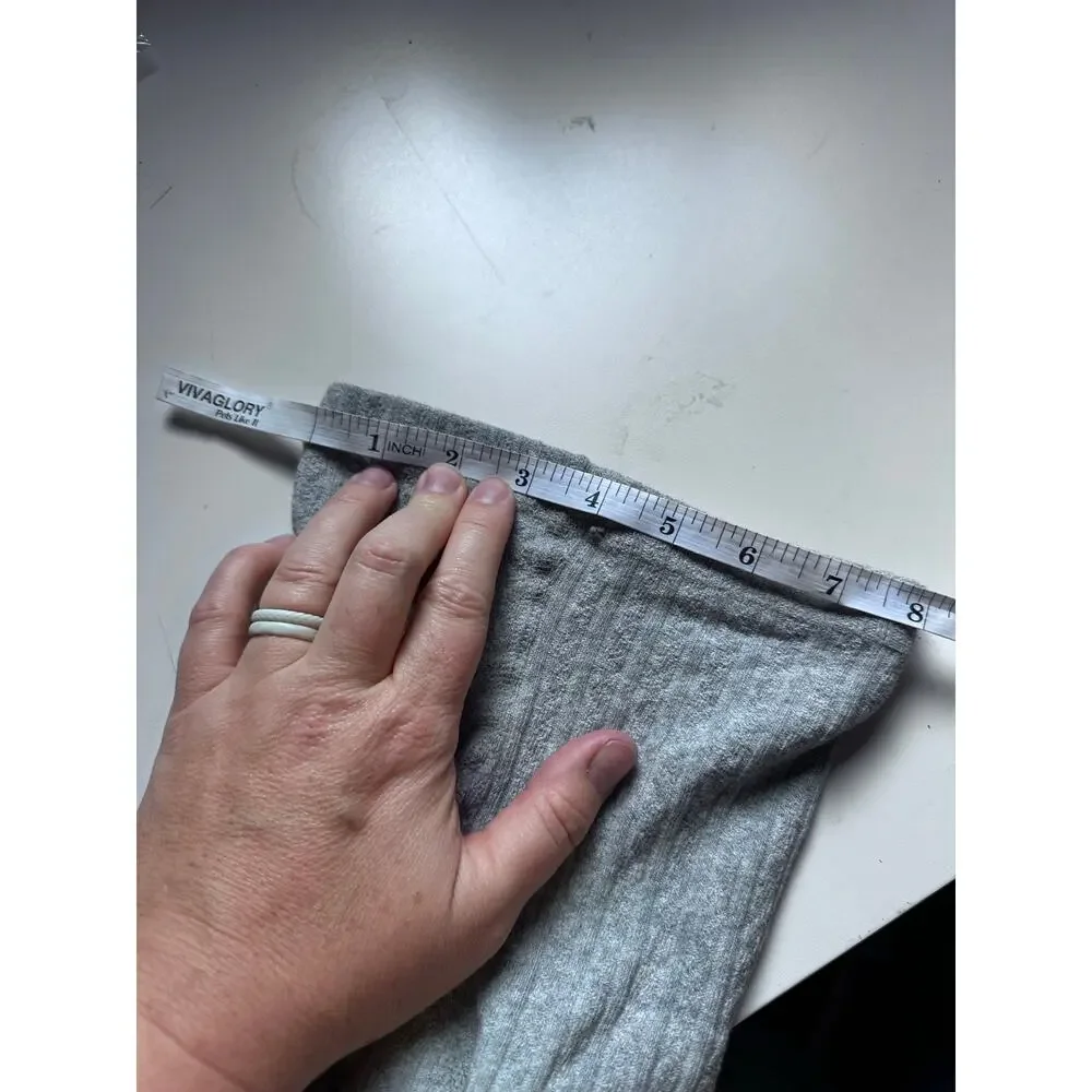 Girls Gray Cable Knit Tights Size 4-6 - Excellent!